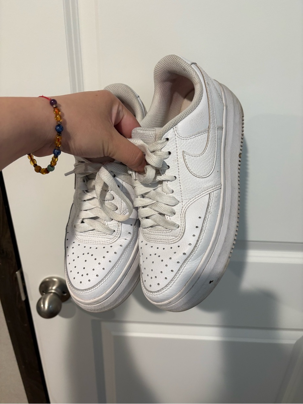 Nike White Leather Low-Top Sneakers